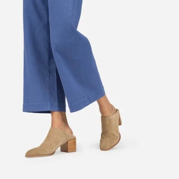 EVERLANE Suede Leather Step Back High Heel Women's Slip On Mules 7 Boho Booties - Picture 12 of 12